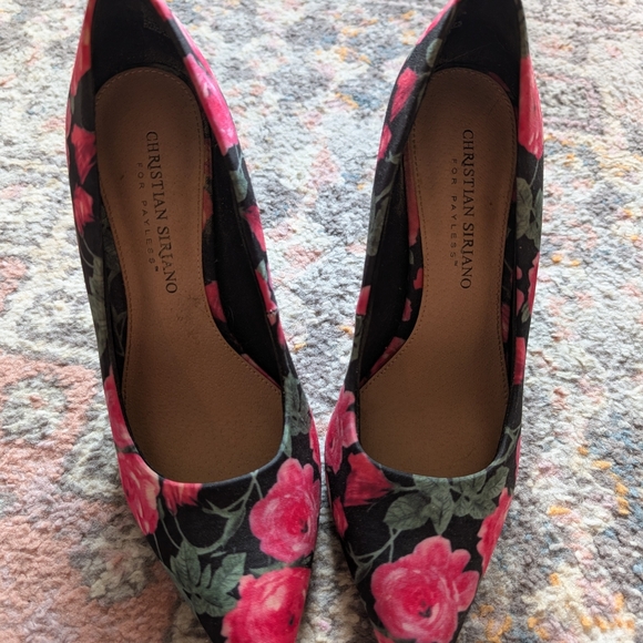 Floral Pink Women's Heels Pointed Toe 6.5 Christian Siriano - Picture 6 of 6